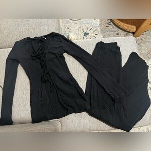 Free people matching set black gauzy light material size small